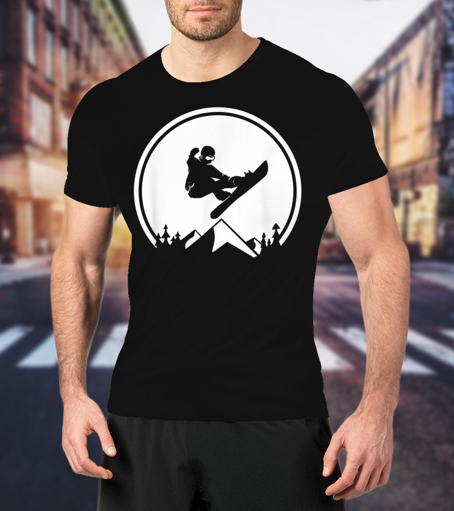 Snowboard Snowboarding Big Air Silhouette Mountain Jump T-Shirt