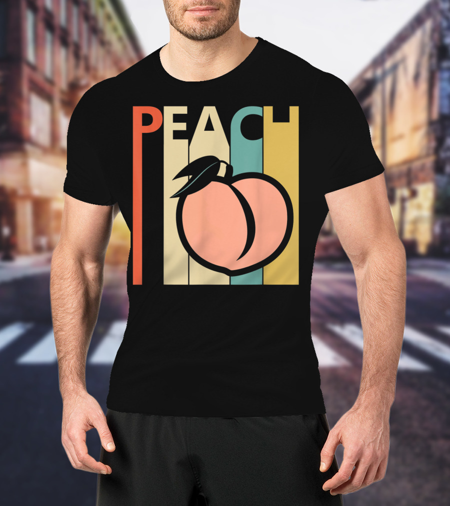 Vintage Peach Retro Fruit Emoji Peach T-Shirt