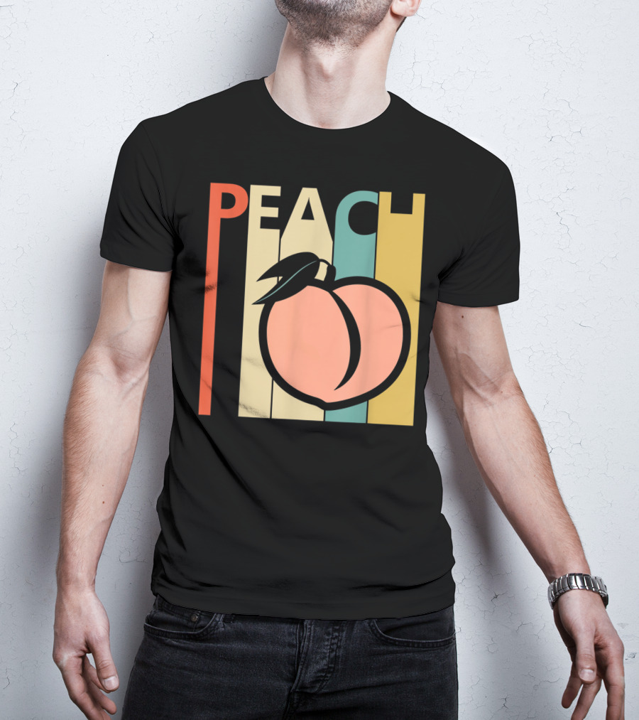 Vintage Peach Retro Fruit Emoji Peach T-Shirt