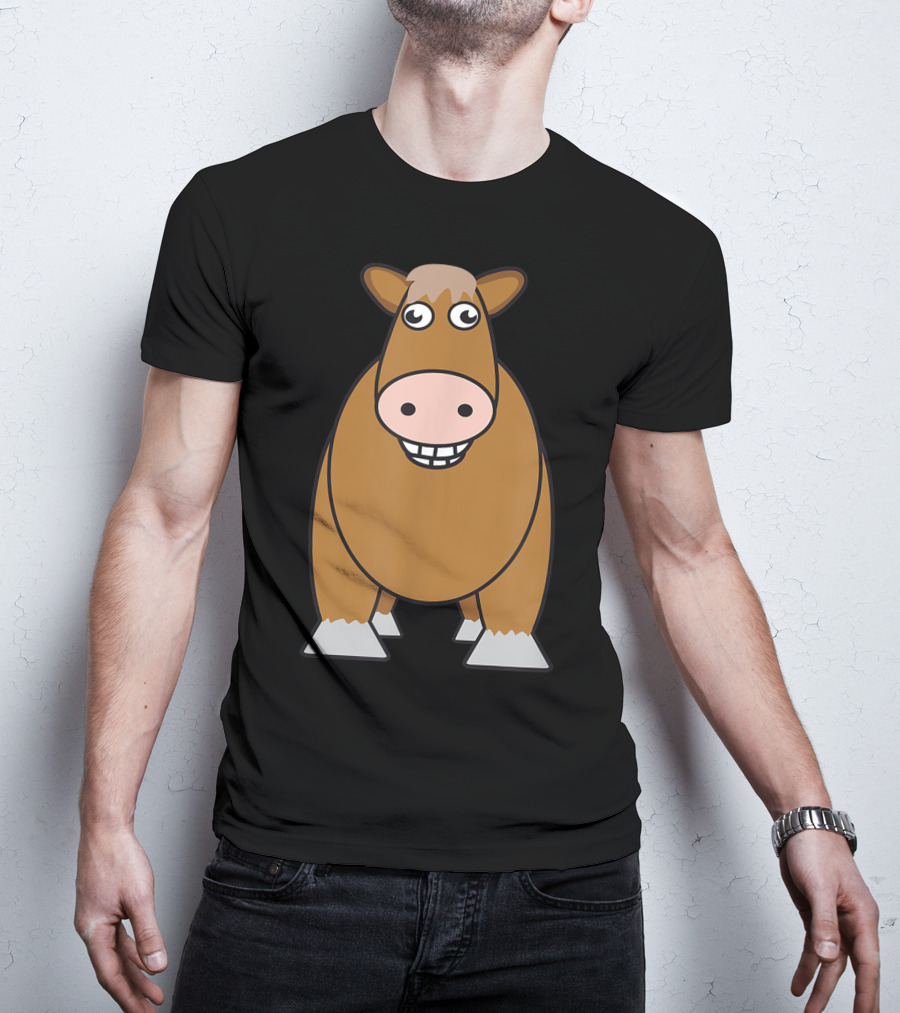 Goofy Cartoon Horse With Big Eyes And Smile T-Shirt