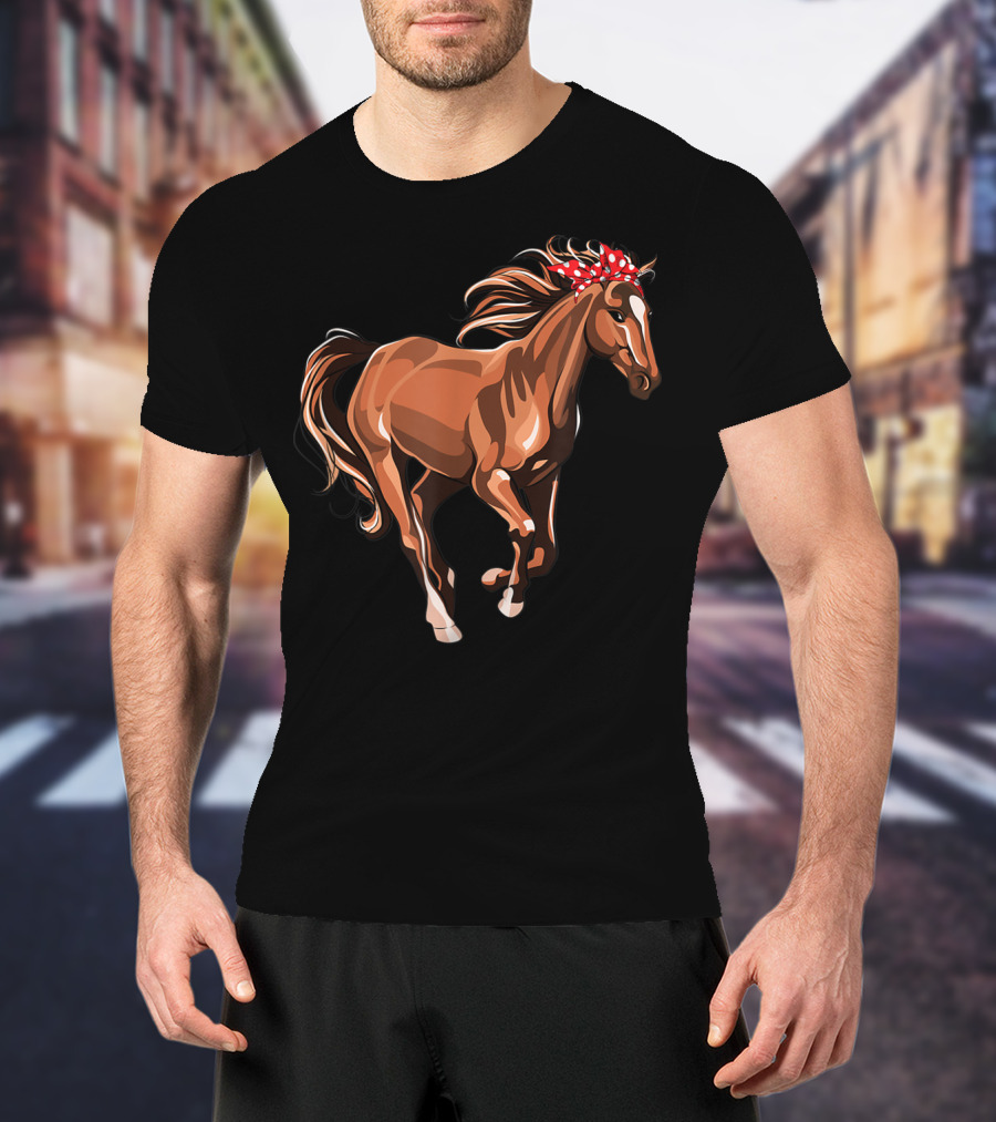 Funny Horse Mom Red Bandana T-Shirt