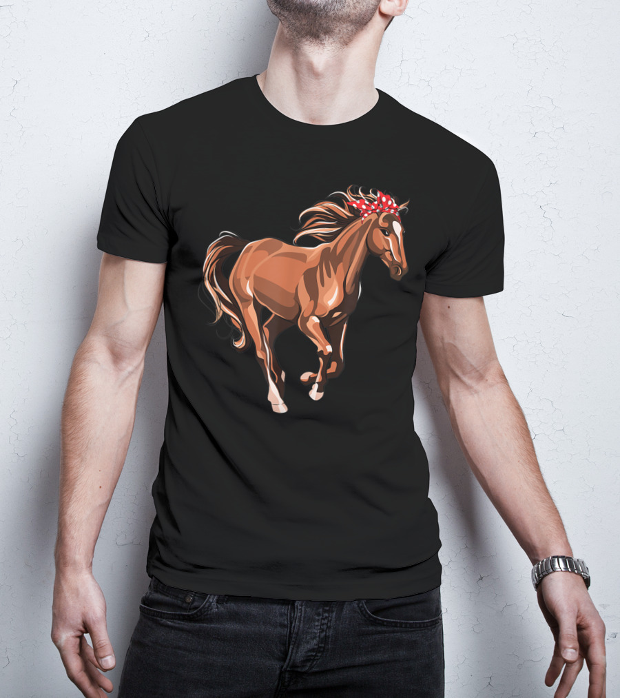 Funny Horse Mom Red Bandana T-Shirt