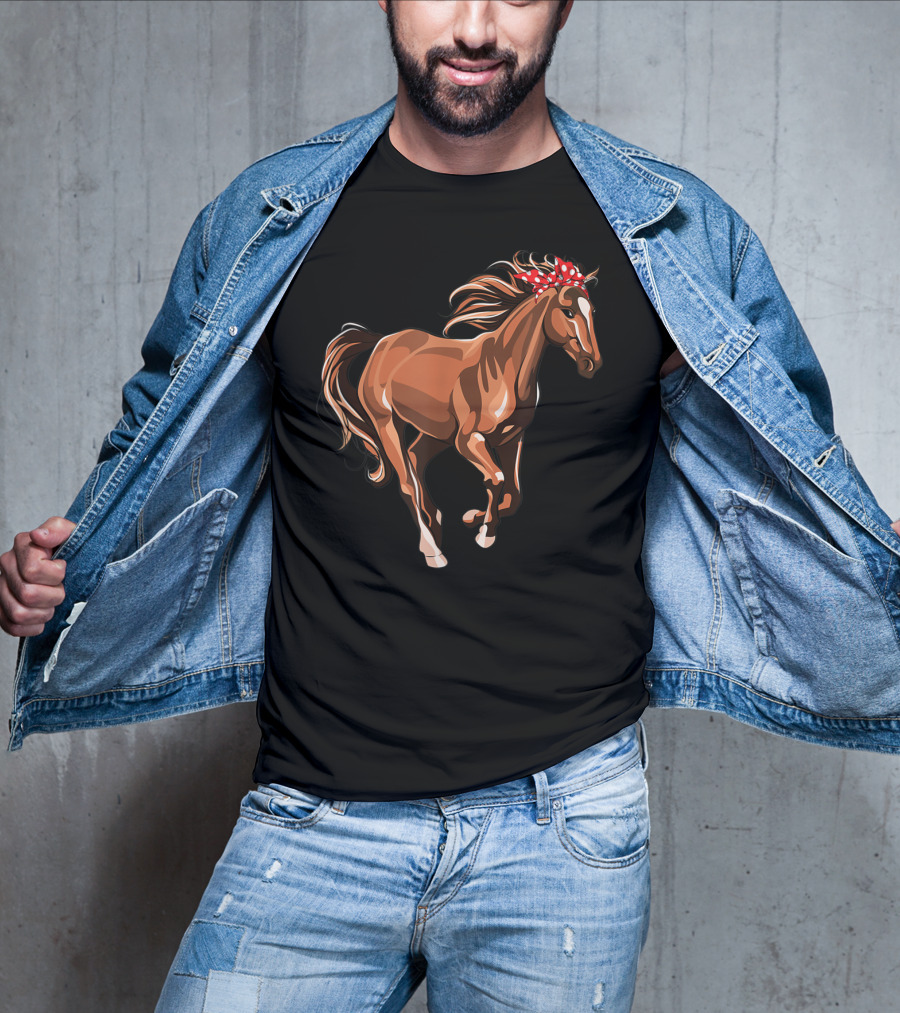 Funny Horse Mom Red Bandana T-Shirt