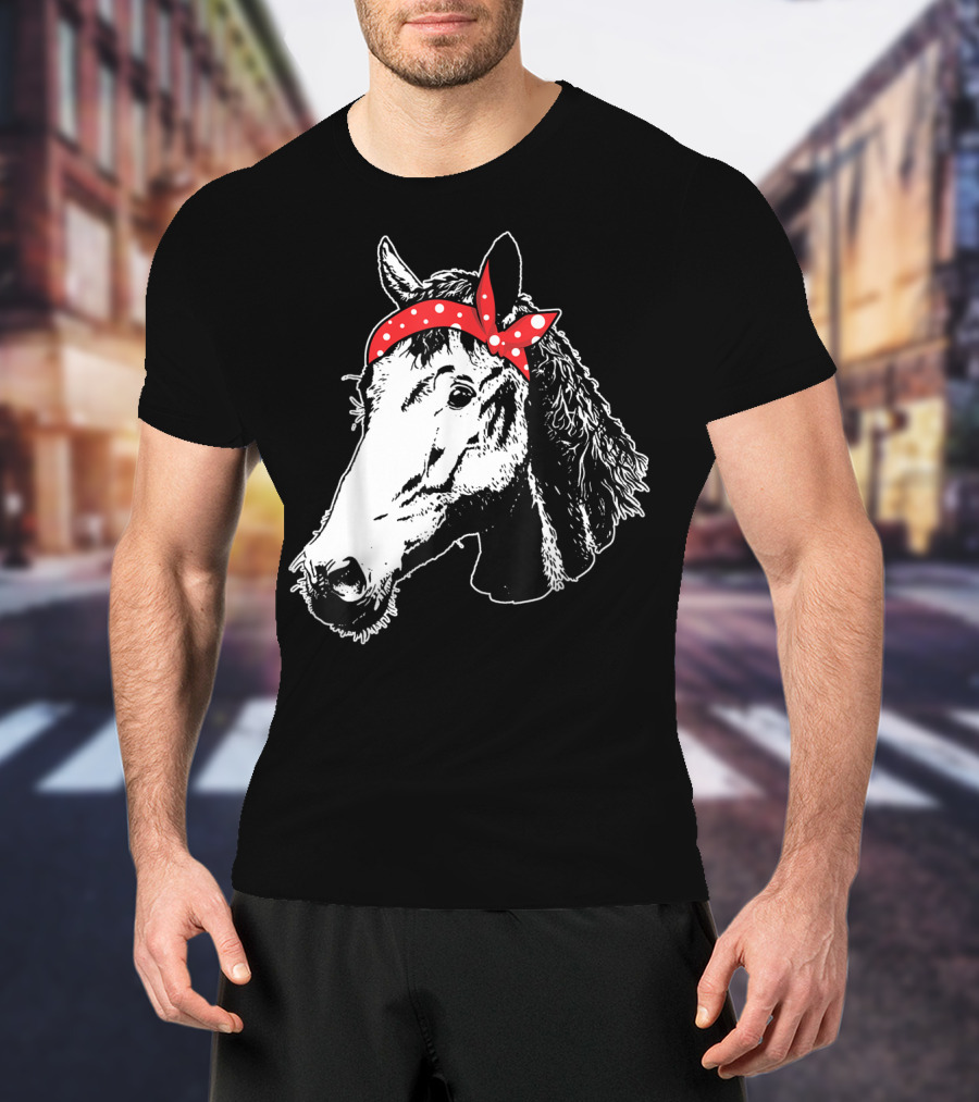 Funny Horse Red Bandana I Love Horse T-Shirt