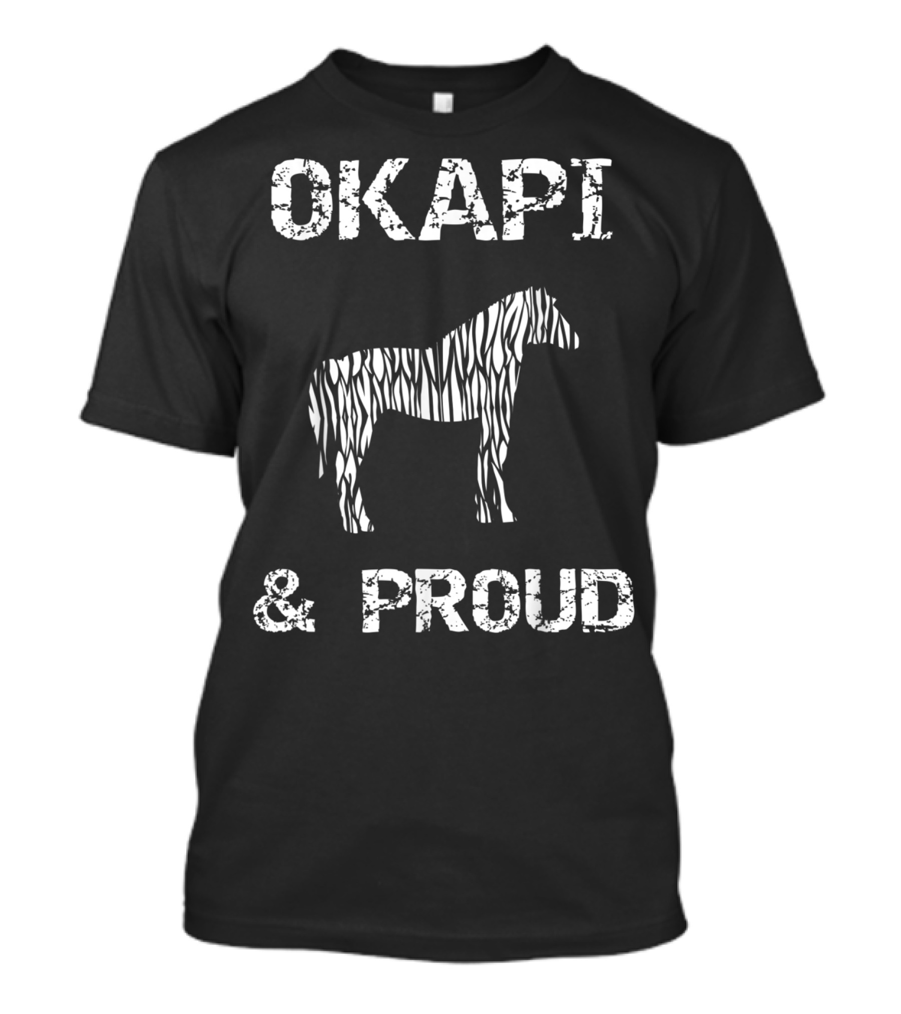 Okapi And Proud Striped Horse Design Giraffe Llama Humor RQ T-Shirt