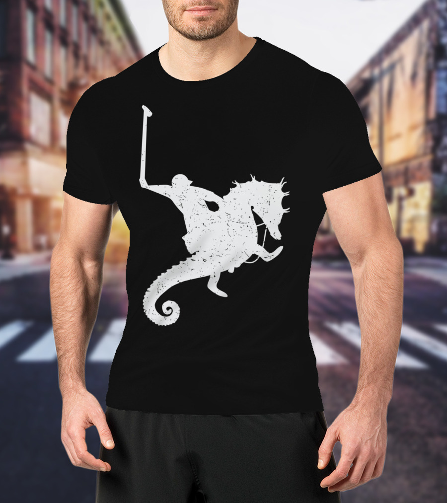 Funny Cute Water Polo Sea Horse Rider T-Shirt