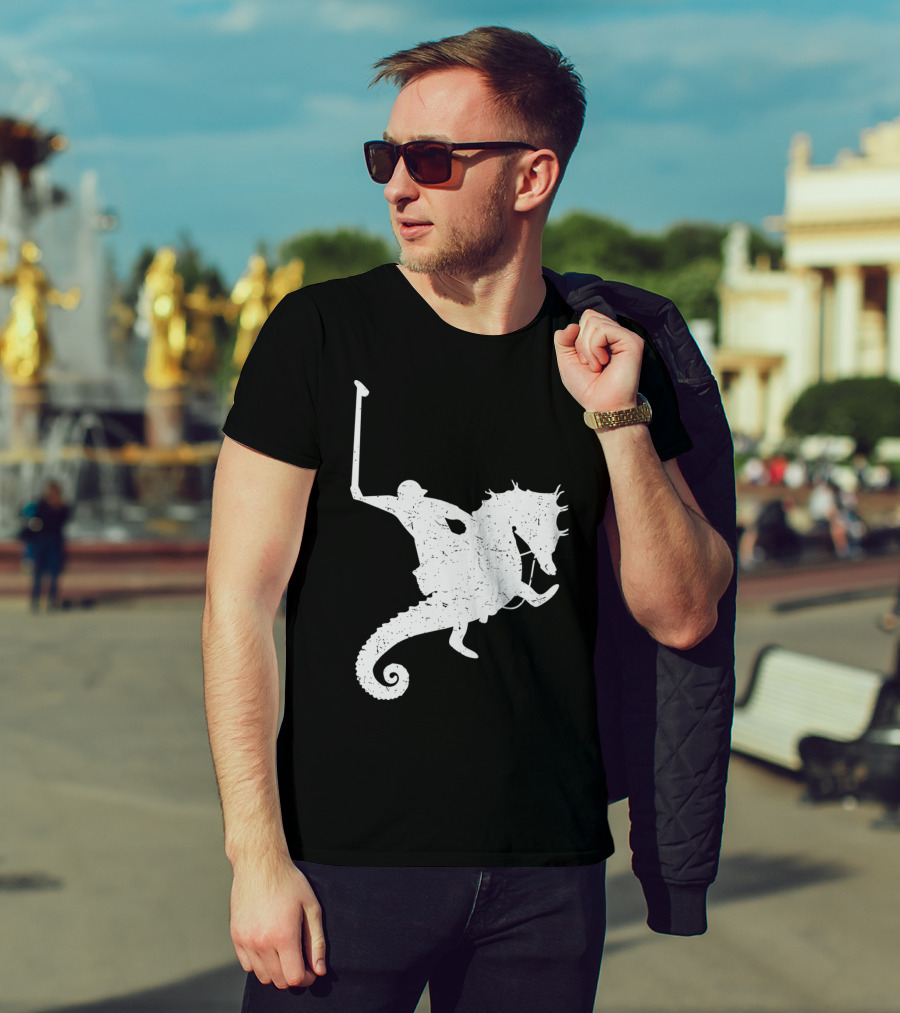 Funny Cute Water Polo Sea Horse Rider T-Shirt