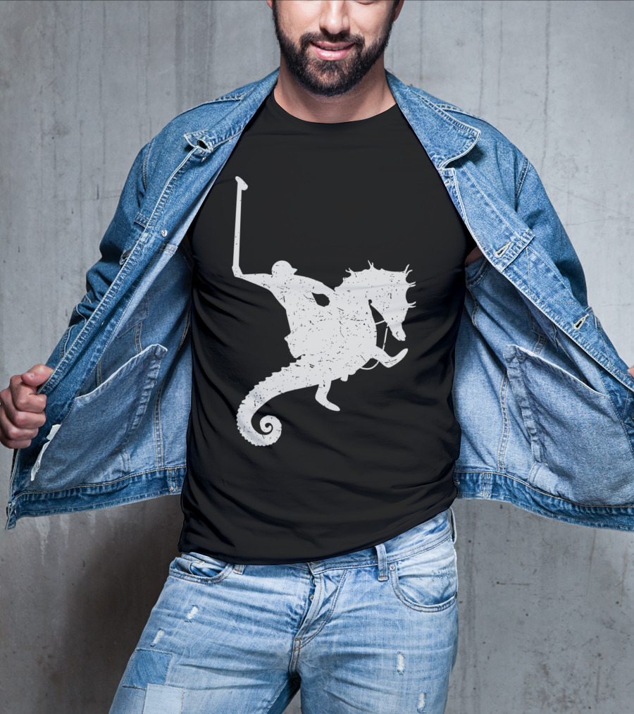 Funny Cute Water Polo Sea Horse Rider T-Shirt
