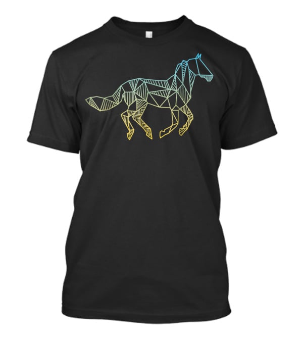 Geometric Wild Horse Equestrian Horseback T-Shirt