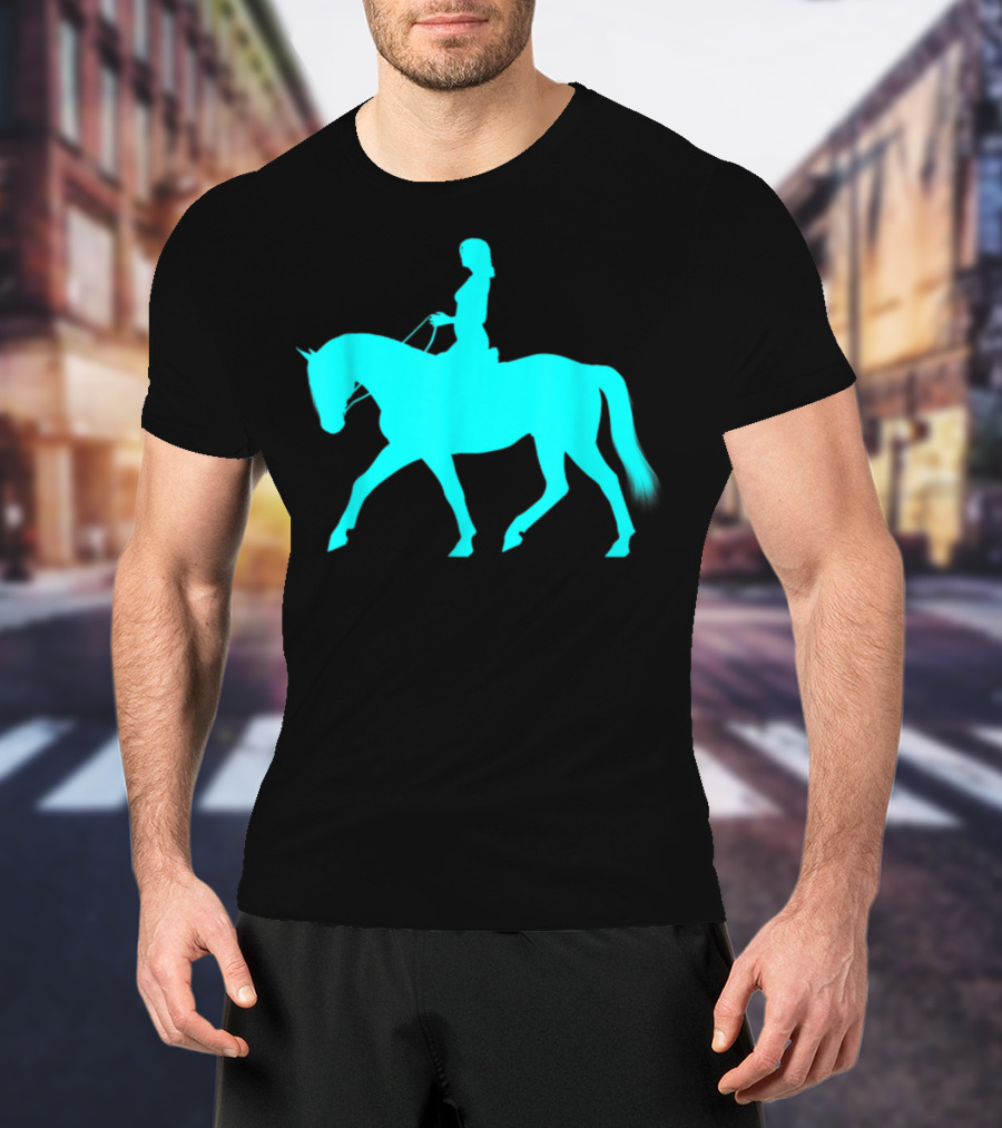 Girl Riding Horse Light Blue T-Shirt