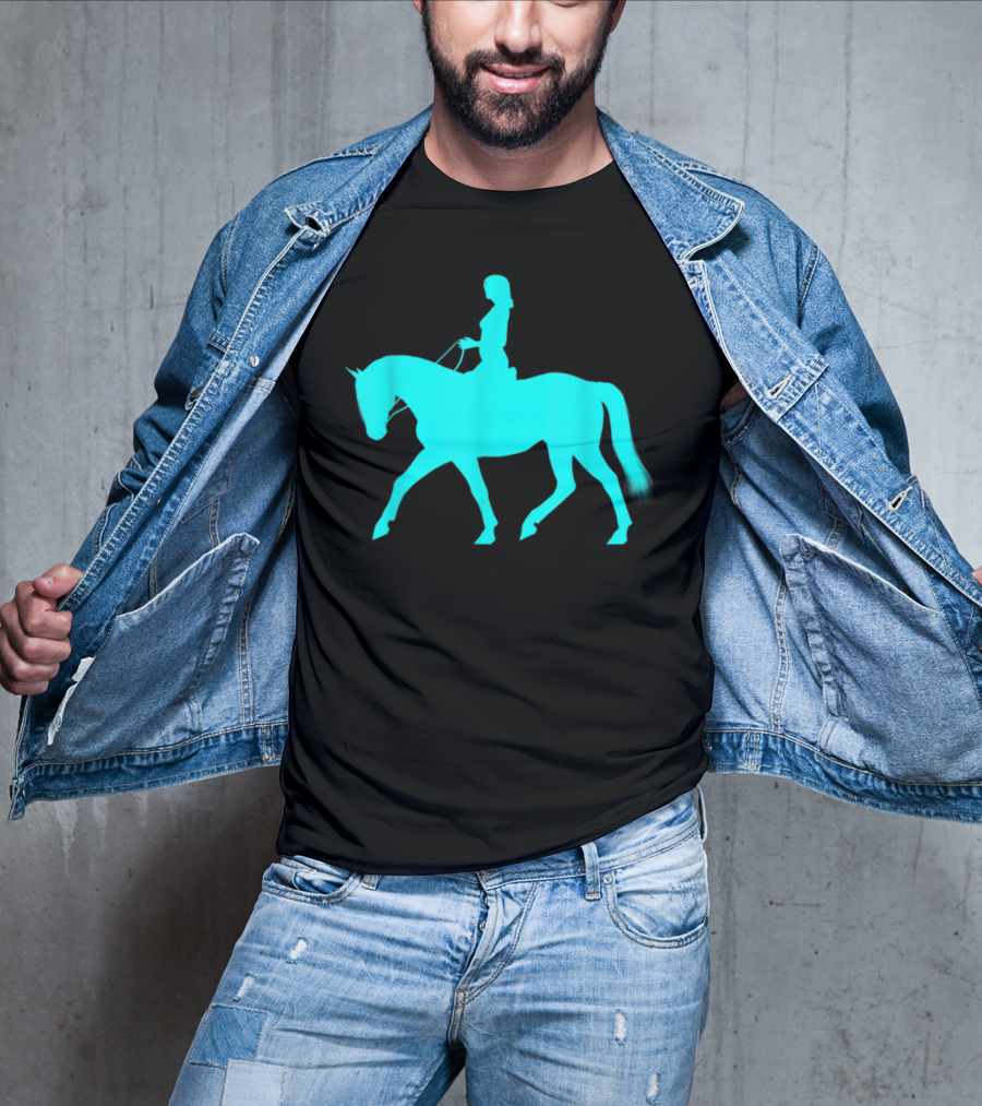 Girl Riding Horse Light Blue T-Shirt