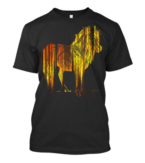 Golden Sparkling Horse Illuminated Elegance T-Shirt