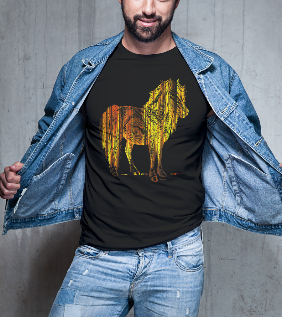 Golden Sparkling Horse Illuminated Elegance T-Shirt