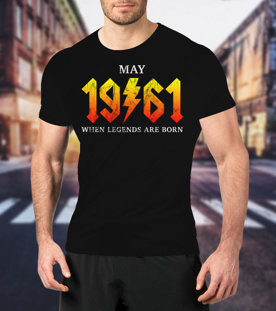 May 1961 When Legends Are Born Classic Rock Lightning Bolt T-Shirt