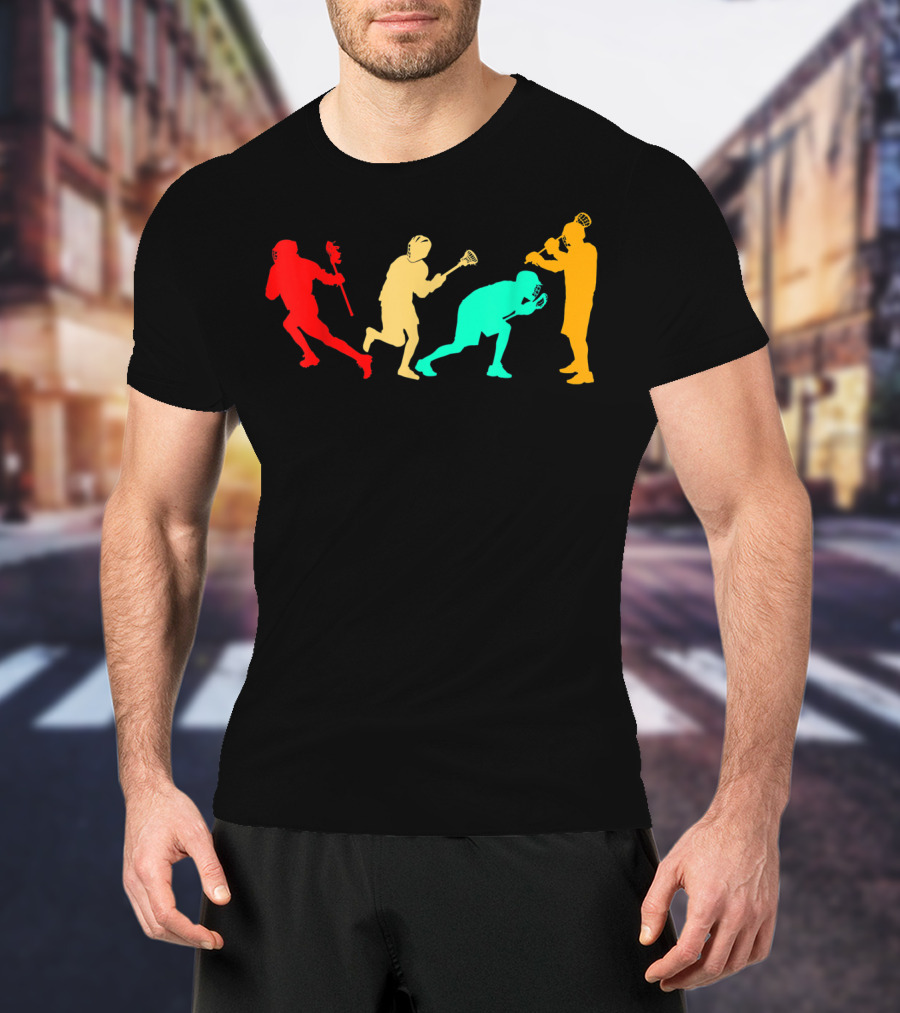 Classic Vintage Style Evolution Of American Football And Lacrosse T-Shirt