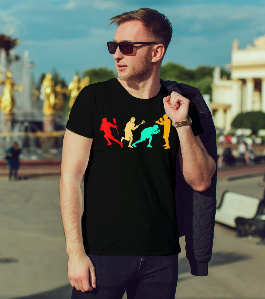 Classic Vintage Style Evolution Of American Football And Lacrosse T-Shirt
