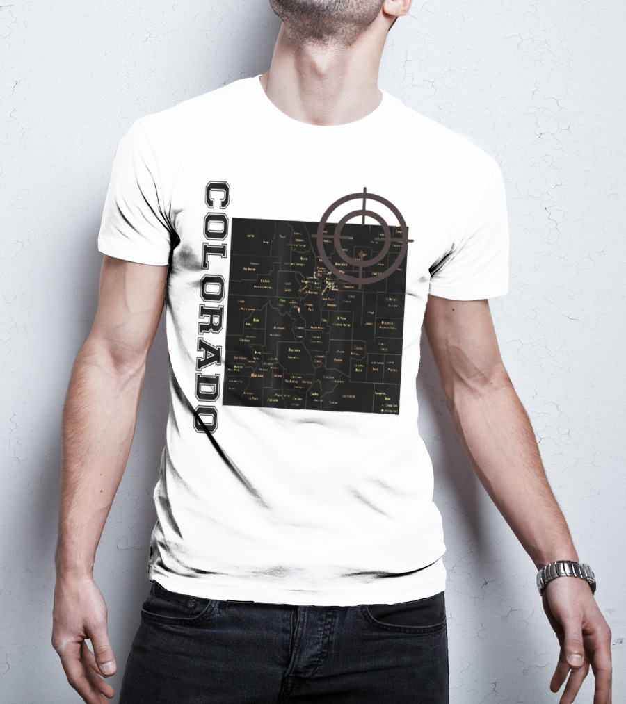 Colorado Maps With Classic Style And Fun Elements T-Shirt