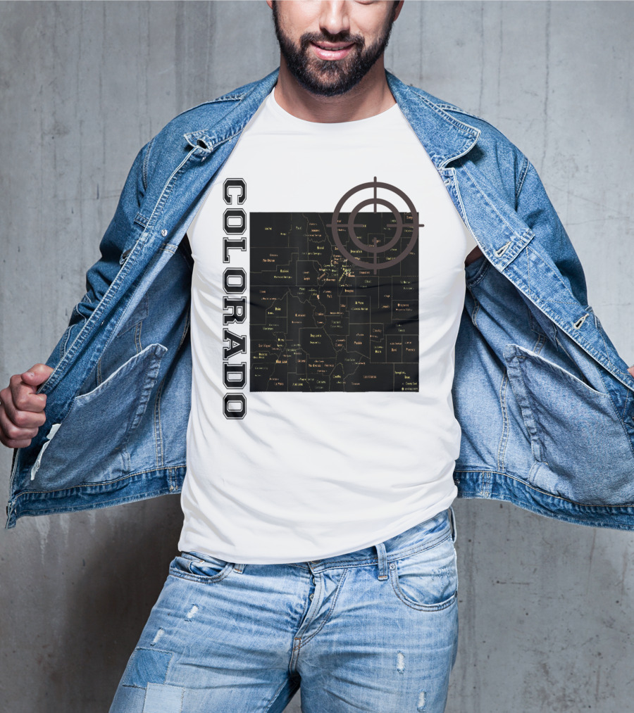 Colorado Maps With Classic Style And Fun Elements T-Shirt