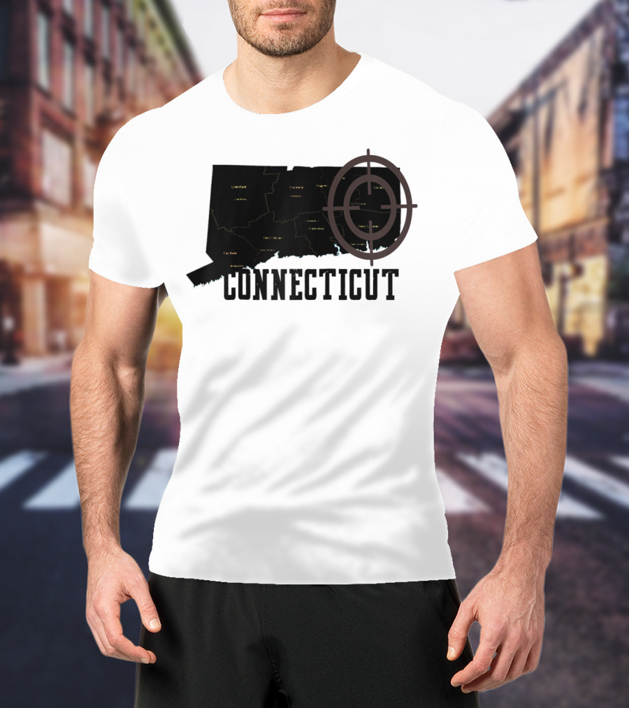 Connecticut Maps Vintage Style With Compass Overlay T-Shirt