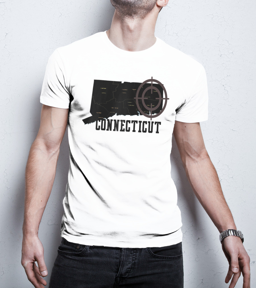 Connecticut Maps Vintage Style With Compass Overlay T-Shirt