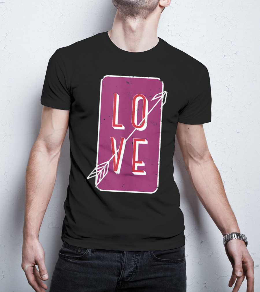 Vintage Arrow Love Classic Romantic Couple T-Shirt