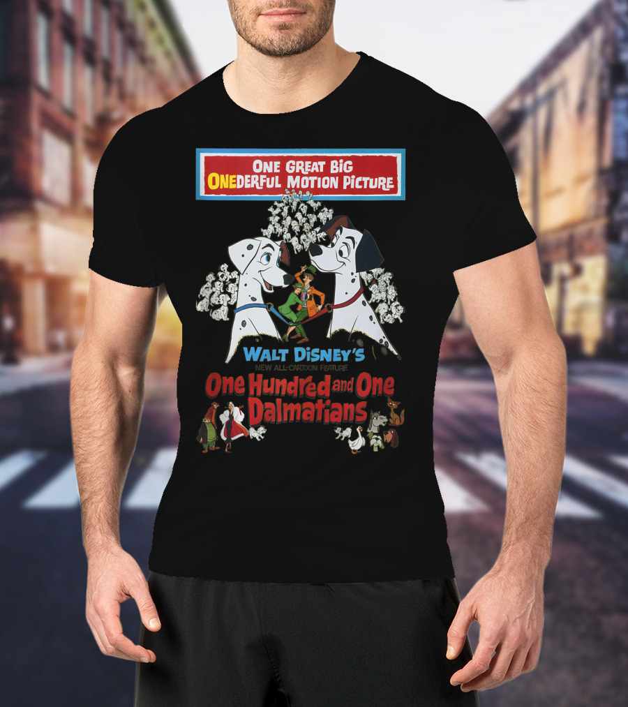 Walt Disney's One Hundred And One Dalmatians One Great Big ONEDERFUL Motion Picture T-Shirt