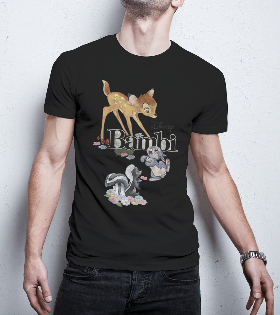 Disney Bambi Classic Group Shot Bambi Flower Thumper T-Shirt