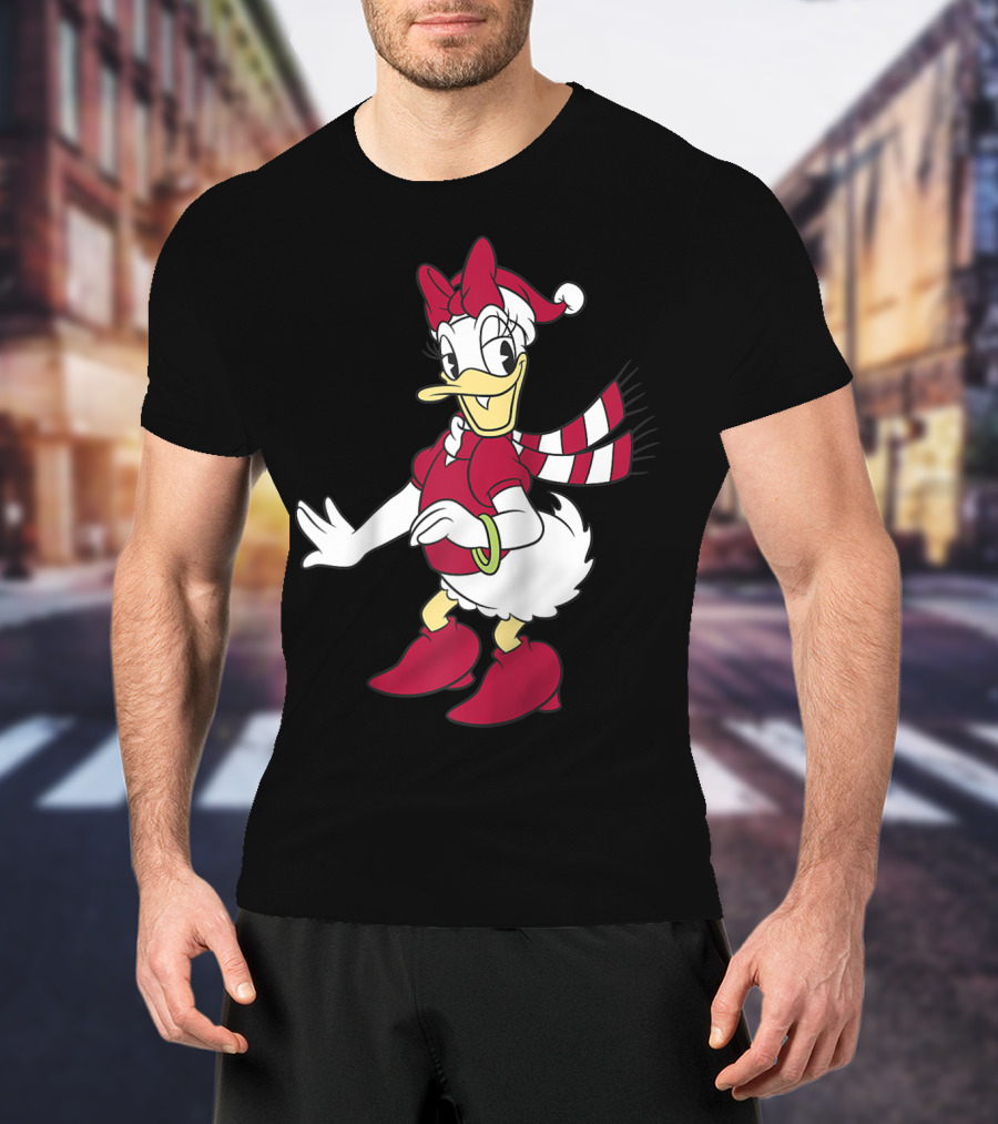 Disney Daisy Duck With Festive Holiday Scarf And Hat T-Shirt