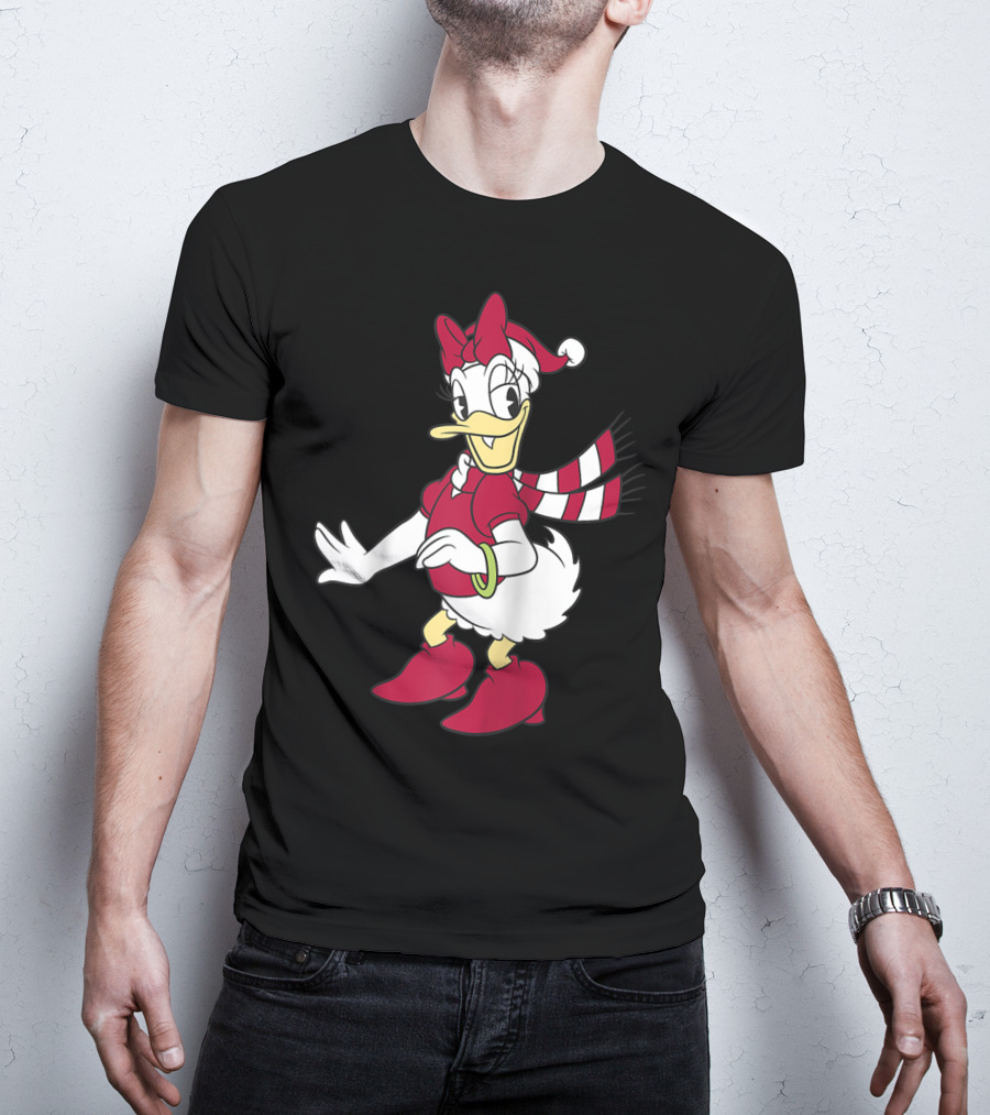 Disney Daisy Duck With Festive Holiday Scarf And Hat T-Shirt
