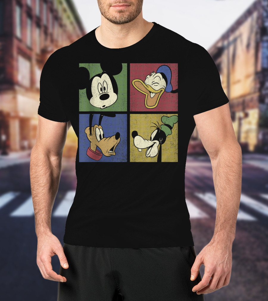 Mickey Mouse And Friends Classic Comic Style Quartet T-Shirt