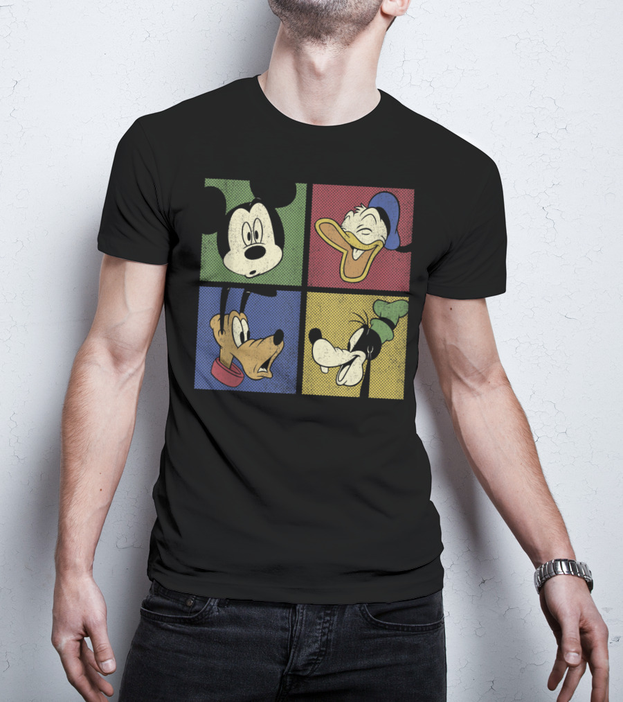 Mickey Mouse And Friends Classic Comic Style Quartet T-Shirt
