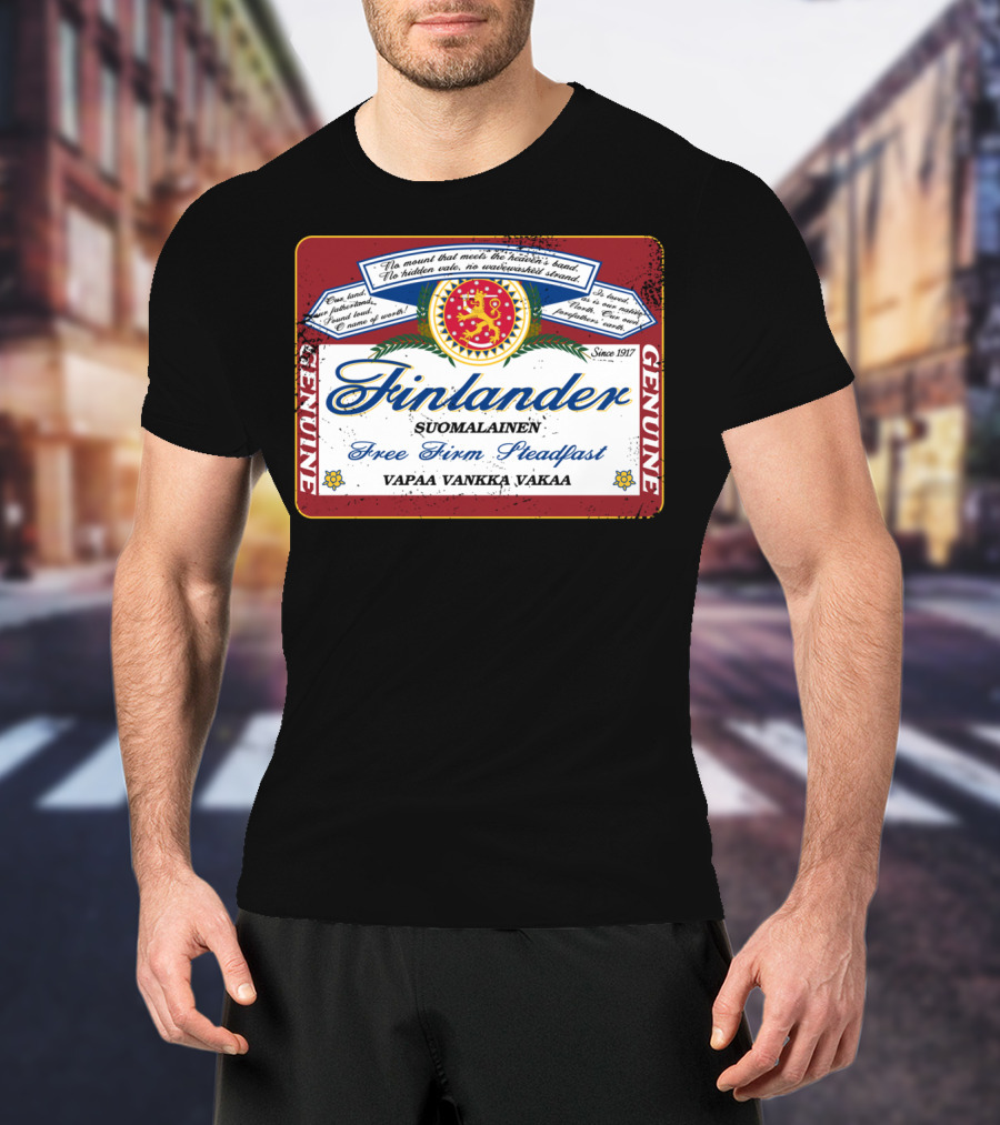 Finlander Genuine Suomilainen Free Firm Steadfast Vapaa Vankka Vakaa Finnish Vintage T-Shirt