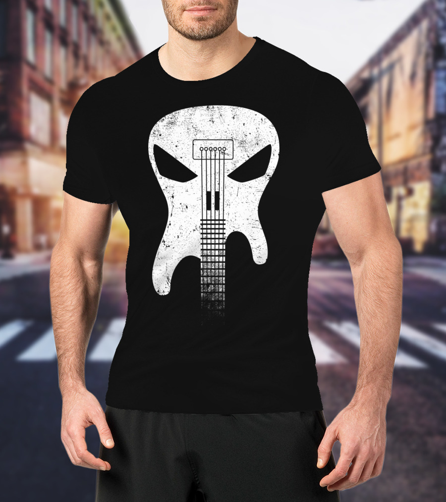 Guitar Skull Monster Classic Rock Music T-Shirt