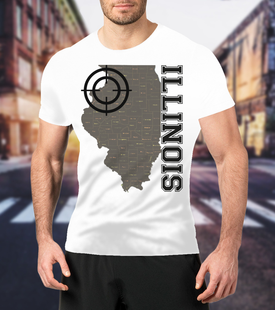 Illinois Maps Vintage Target Classic Fun T-Shirt