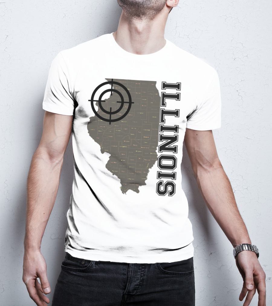 Illinois Maps Vintage Target Classic Fun T-Shirt
