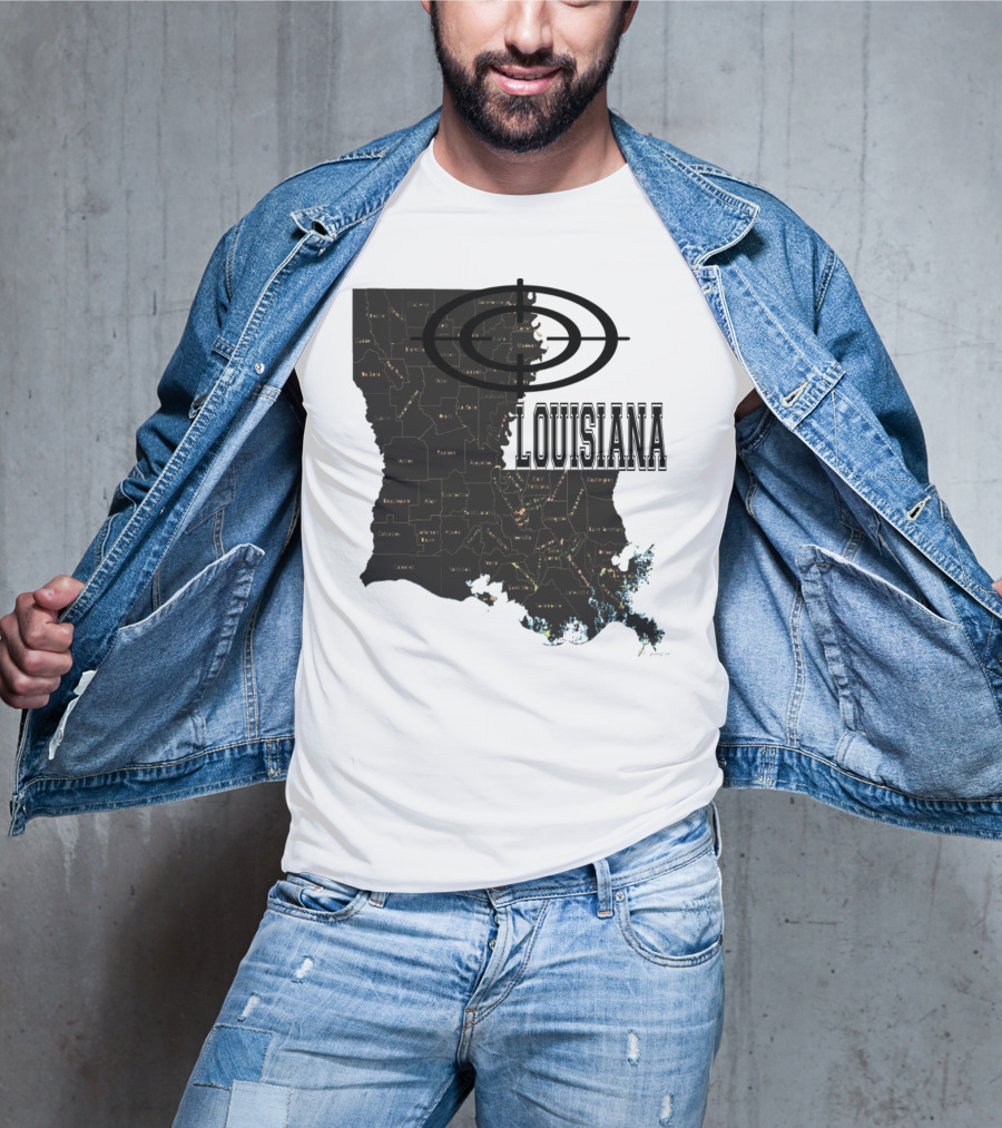 Louisiana Map Overlay Urban Classic T-Shirt