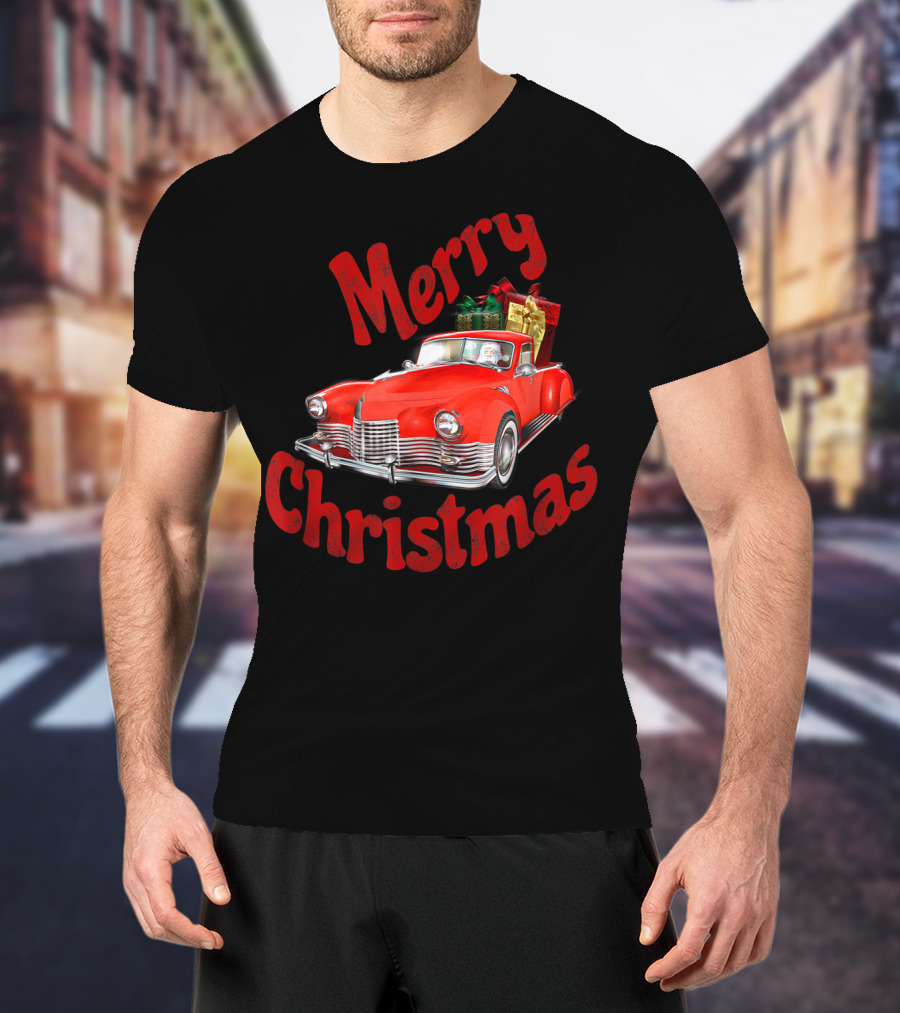 Merry Christmas Classic Car With Presents T-Shirt