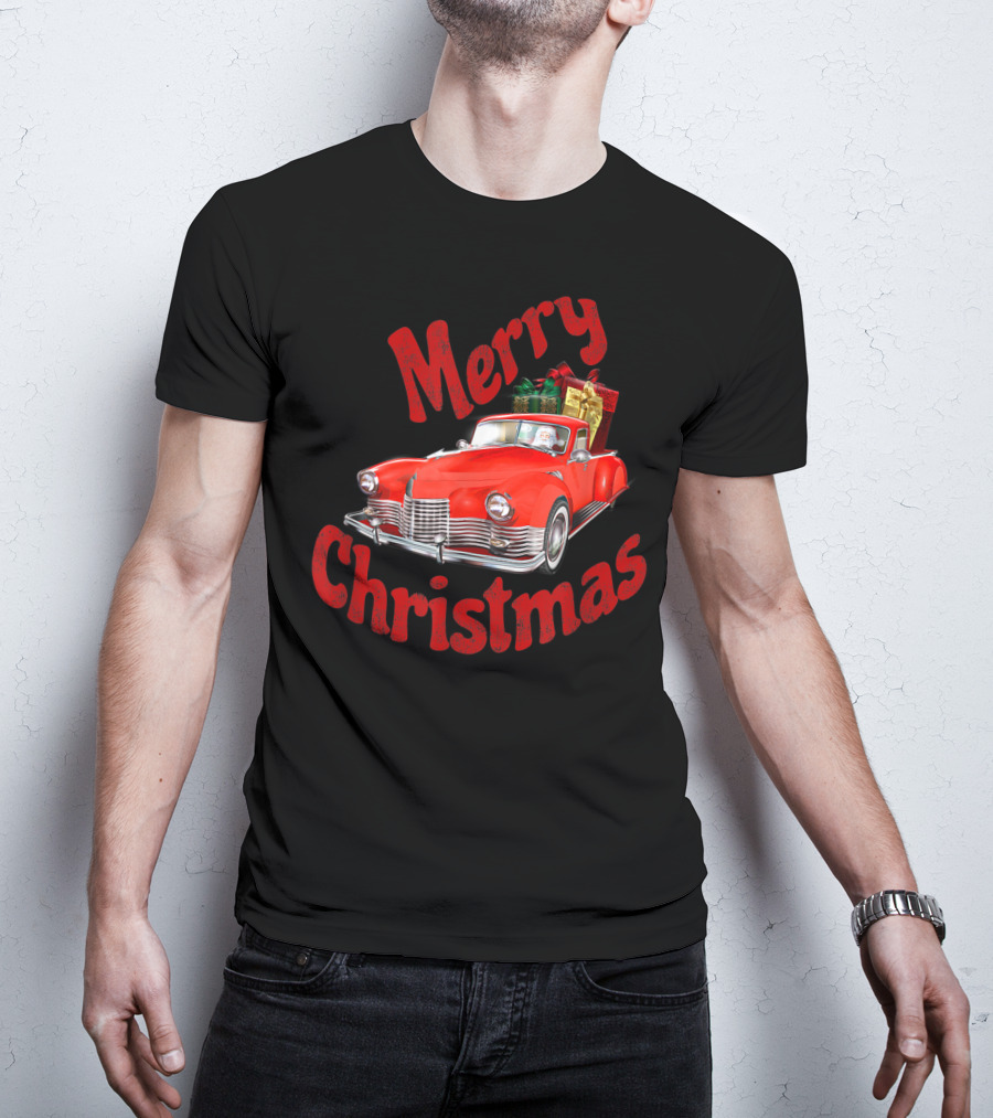 Merry Christmas Classic Car With Presents T-Shirt