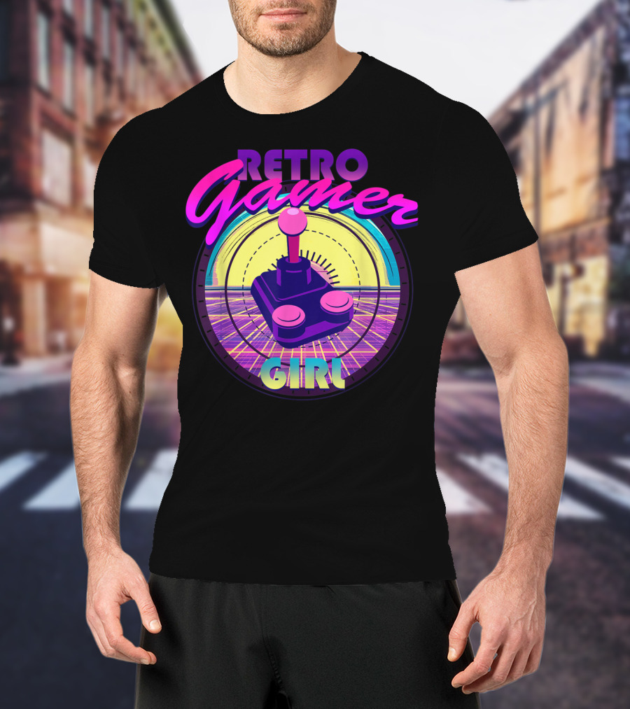 Retro Gamer Girl Classic Video Games Joystick Vintage Joystick T-Shirt