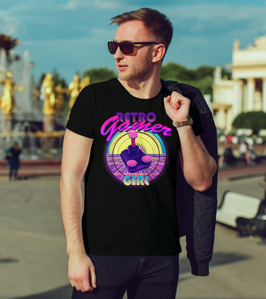 Retro Gamer Girl Classic Video Games Joystick Vintage Joystick T-Shirt
