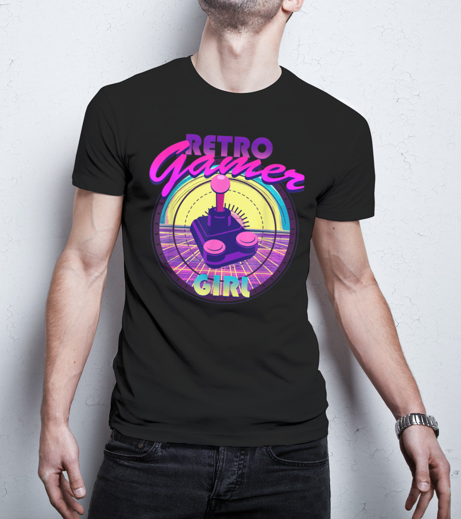 Retro Gamer Girl Classic Video Games Joystick Vintage Joystick T-Shirt