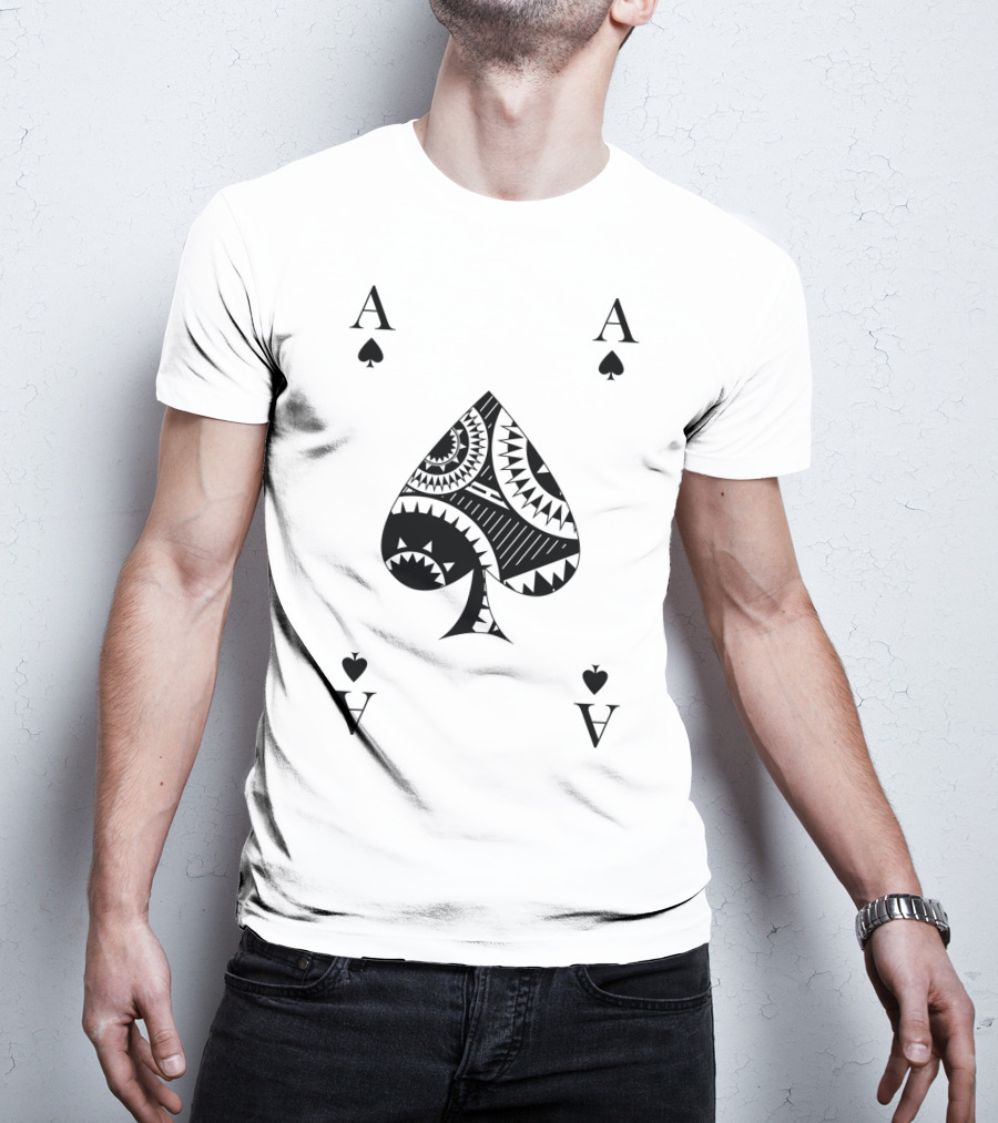 Ace Of Spades Poker Card Pattern Luck Winner T-Shirt