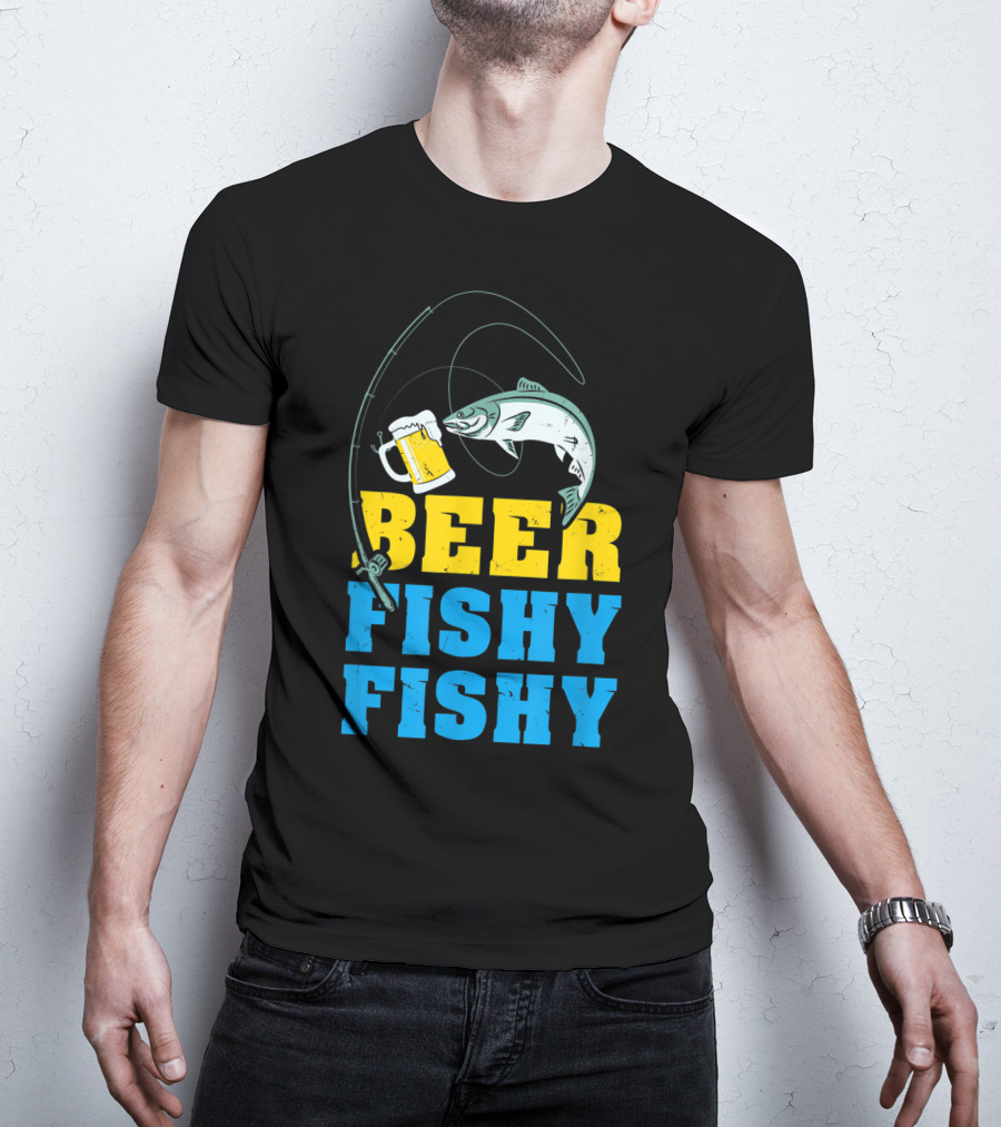 Beer Fishy Fishy Funny Drinking And Fishing Rod Fish Beer Mug T-Shirt
