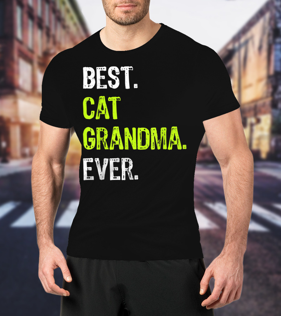 Best Cat Grandma Ever Retro Funny Grandmother T-Shirt