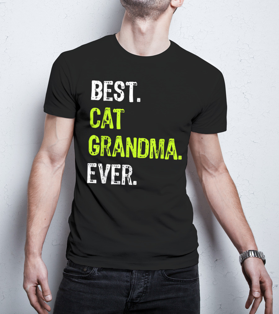 Best Cat Grandma Ever Retro Funny Grandmother T-Shirt