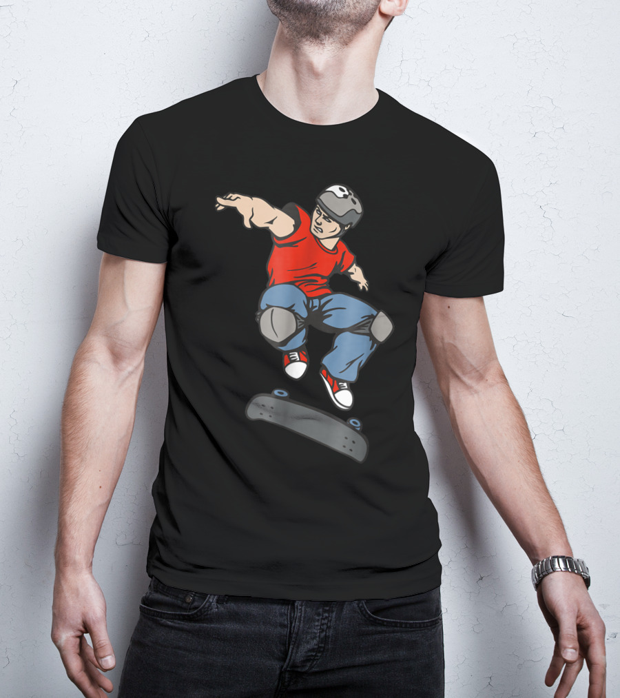 Best Skateboarder Jumping Action Skateboard T-Shirt