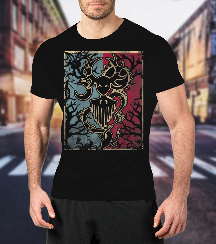 Cernunnos Horned God Celtic Pagan Mythology Symbol On Dual-Tone Background T-Shirt
