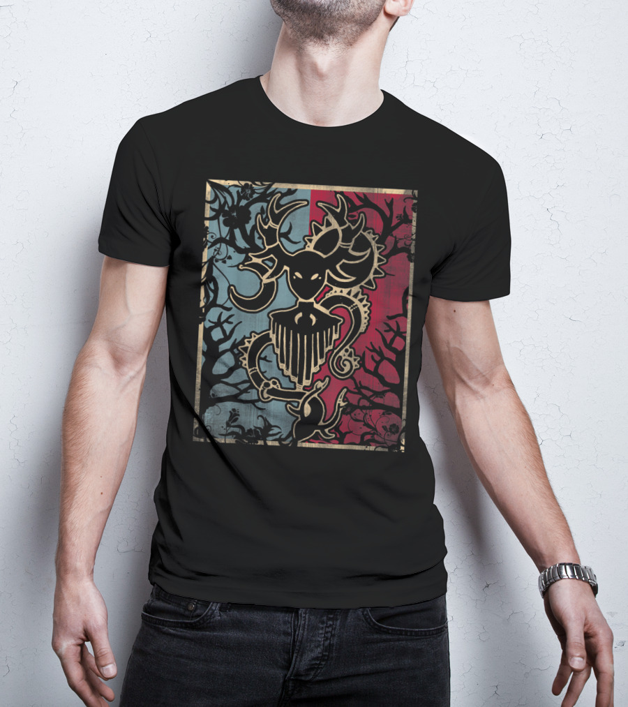 Cernunnos Horned God Celtic Pagan Mythology Symbol On Dual-Tone Background T-Shirt