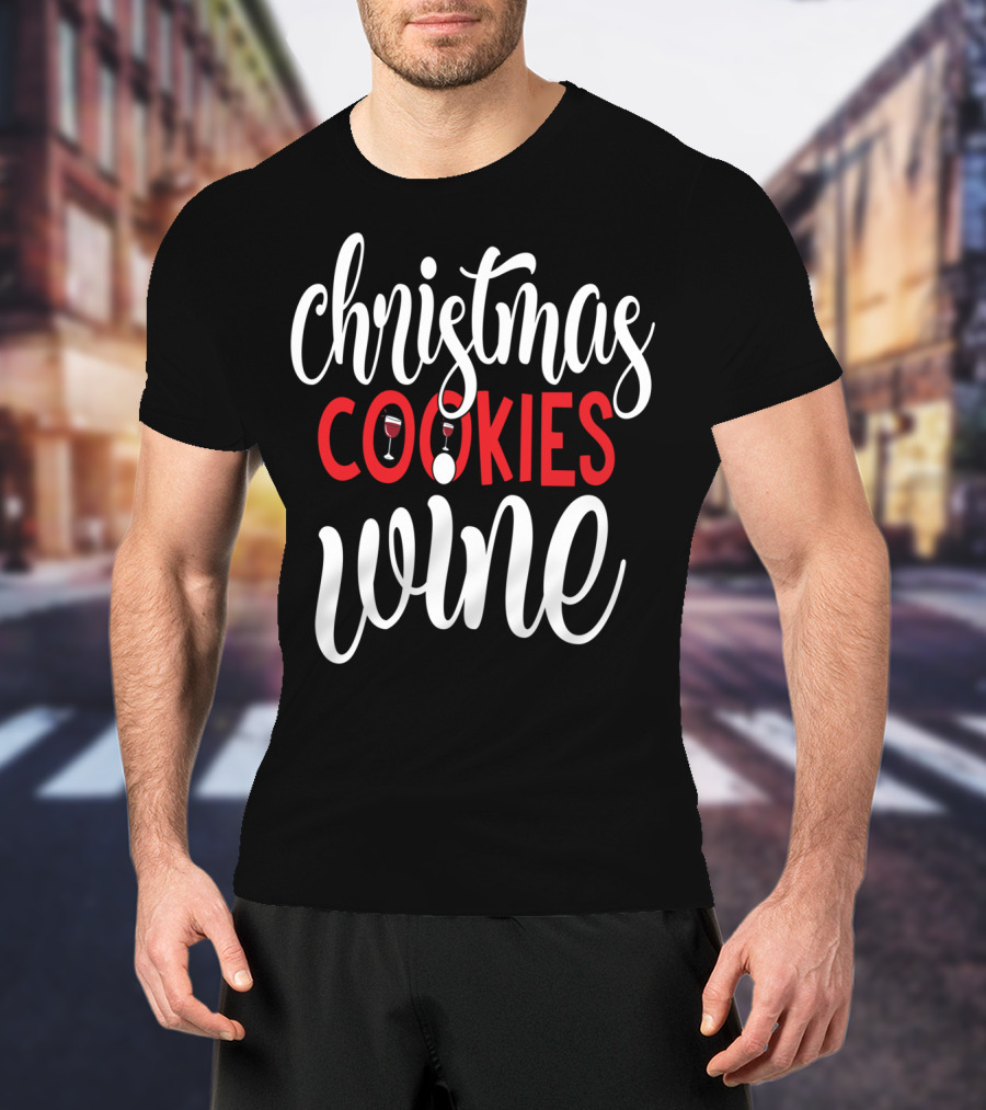 Christmas Cookies Wine Glass Holiday T-Shirt
