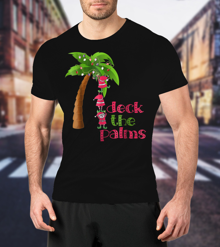 Deck The Palms Christmas In July Beach Cruise T-Shirt